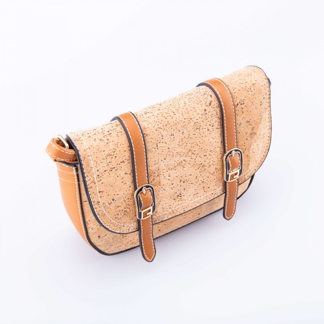 Cork Bag with Double Buckle