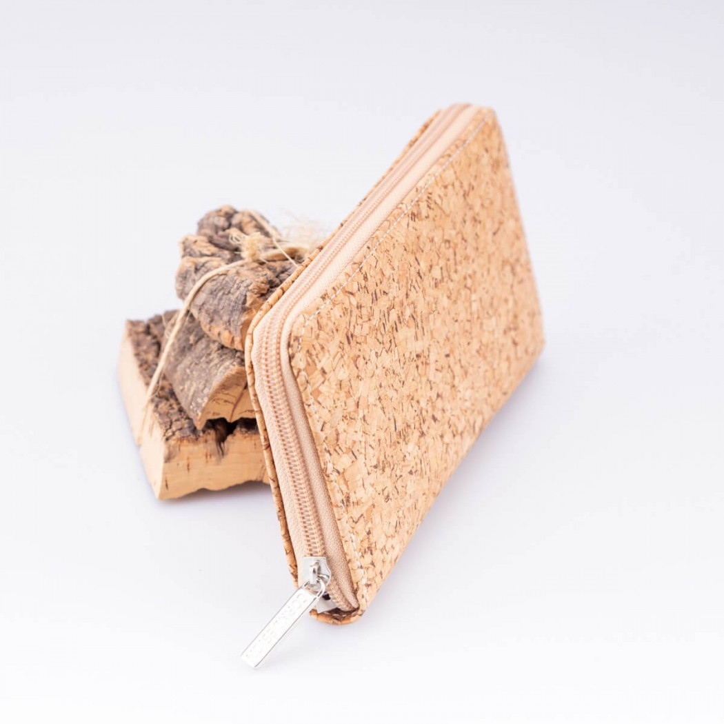 Cork Wallet with Zipper