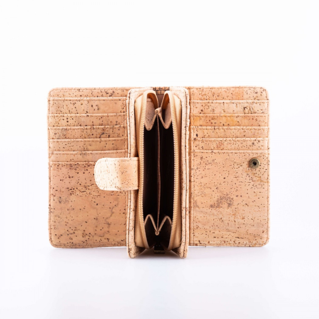 Cork Wallet With Zip and Buckle