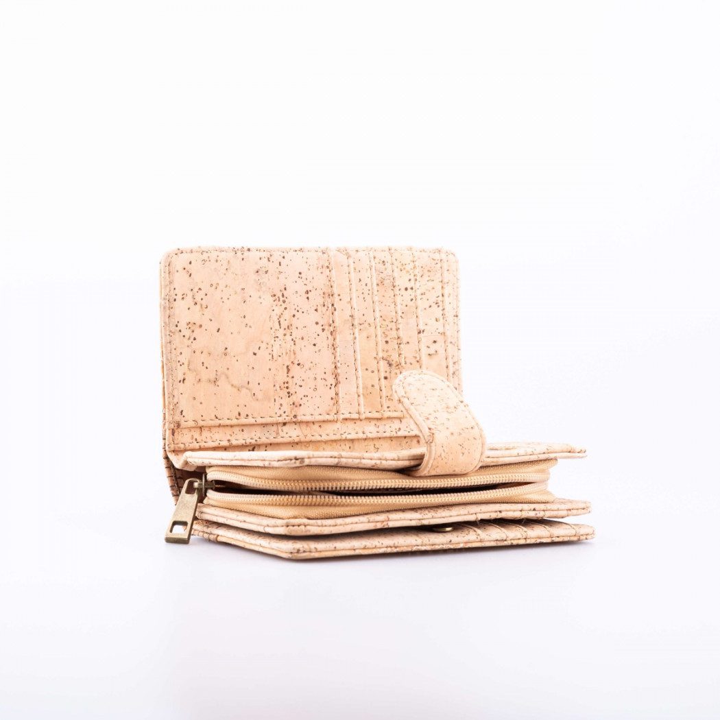 Cork Wallet With Zip and Buckle